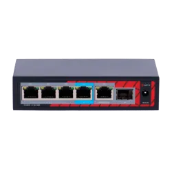 Safire Indoor POE extender Switch - Amplía alcance alimentación POE - 4 puertos PoE + 1 Uplink RJ45 +1 SFP - IEEE 80...