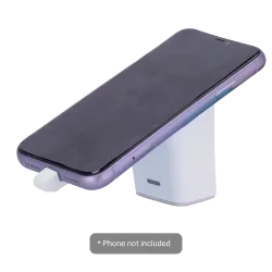 Soporte con alarma antihurto EAS - Apto para teléfonos móviles - Conexión con cable Lightning (iPhone) - Alarma acúst...