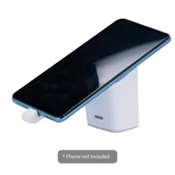 Soporte con alarma antihurto EAS - Apto para teléfonos móviles - Conexión con cable USB-C - Alarma acústica de 100 db...