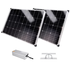 Sistema de alimentación autónoma para CCTV - 2x Panel solar de 200W - Batería LiFePo4 2560Wh (200Ah) salida 12/24VDC ...