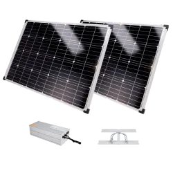 Sistema de alimentación autónoma para CCTV - 2x Panel solar de 200W - Batería LiFePo4 2560Wh (200Ah) salida 12/24VDC ...