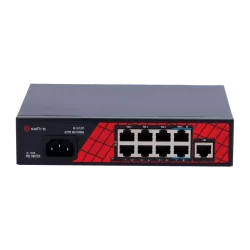 Safire Switch Hi-PoE - 8 puertos PoE + 1 Uplink RJ45 - Velocidad de puertos 10/100Mbps - 6 Puertos PoE+ 30W + 2 Puert...