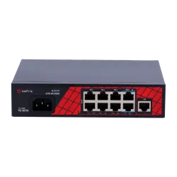Safire Switch Hi-PoE - 8 puertos PoE + 1 Uplink RJ45 - Velocidad de puertos 10/100Mbps - 6 Puertos PoE+ 30W + 2 Puert...