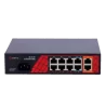 Safire Switch Hi-PoE - 8 puertos PoE + 2 Uplink RJ45 - Hibrido 8x10/100Mbps + 2x10/100/1000Mbps - 6 Puertos PoE+ 30W ...