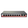 Switch PoE - 8 puertos PoE + 2 Uplink RJ45 - Velocidad 10/100 Mbps - Funciones: Ai VLan/QOS/CCTV Extend/PoE - Norma I...