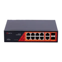 Safire Switch Hi-PoE - 8 puertos PoE + 2 SFP + 2 RJ45 - Velocidad de puertos Gigabit 10/100/1000Mbps - 6 Puertos PoE+...