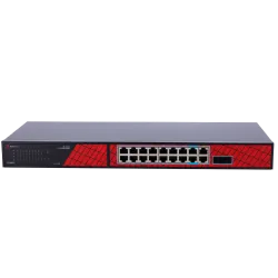 Safire Switch Hi-PoE - 16 puertos PoE + 2 SFP + 2 RJ45 - Velocidad de puertos Gigabit 10/100/1000Mbps - 14 Puertos Po...