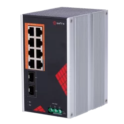 Safire Switch Industrial Alimentación AC y DC - 8 puertos Gigabit + 2 SFP Gigabit - 6 Puertos PoE+ 30W + 2 Puertos Hi...