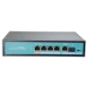 Switch PoE - 4 puertos PoE + 1 Uplink + 1 SFP GIGA - Velocidad de puertos 10/100/1000 Mbps - 65W puerto 1 / 30W puert...