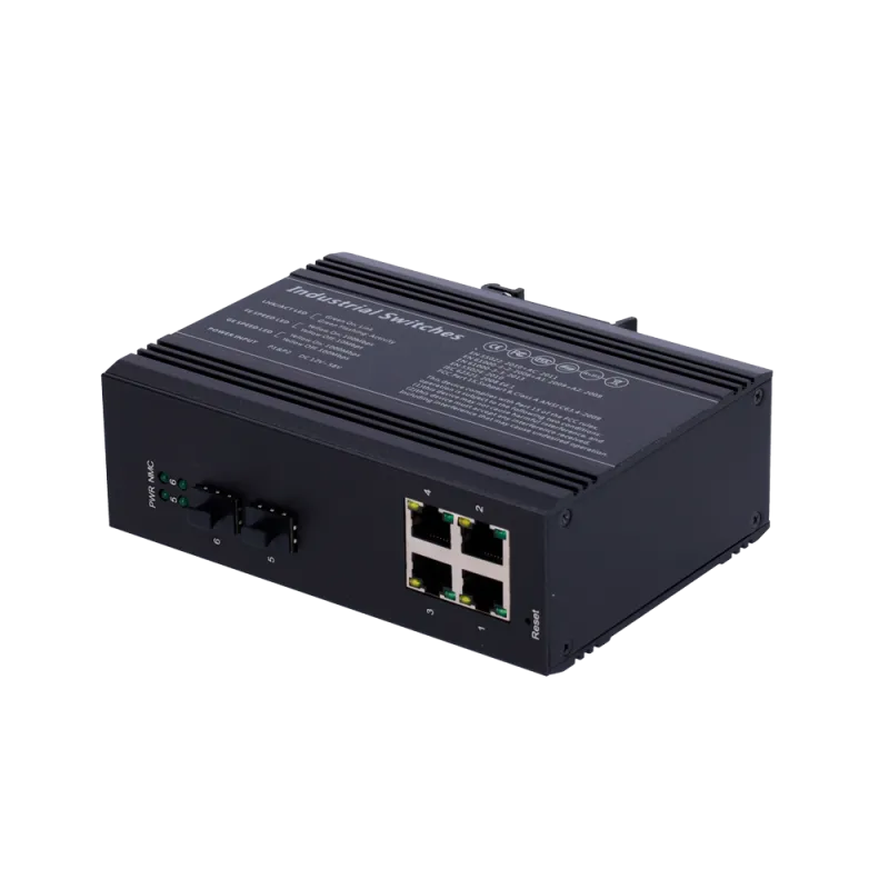 Switch PoE Marca Blanca - Montaje en carril DIN - 4 Puertos Gigabit + 2 SFP Gigabit - 90W puertos 1 o 2 / 30W puerto ...