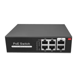 Switch PoE - 4 puertos PoE + 2 Uplink RJ45 - Velocidad hasta 1000 Mbps en todos los puertos - Hasta 60W en total para...