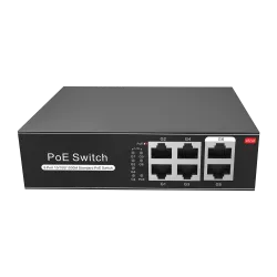Switch PoE - 4 puertos PoE + 2 Uplink RJ45 - Velocidad hasta 1000 Mbps en todos los puertos - Hasta 60W en total para...