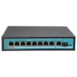 Switch PoE - 8 puertos PoE + 1 Uplink + 1 SFP GIGA - Velocidad de puertos 10/100/1000 Mbps - 65W puerto 1 / 30W puert...