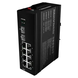Switch PoE Marca Blanca - Montaje en carril DIN - 8 Puertos Gigabit + 2 SFP Gigabit - 90W puertos 1 y 2 / 30W puerto ...