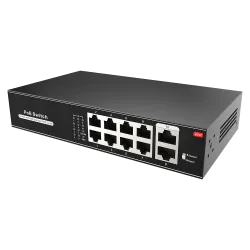 Switch PoE - 8 puertos PoE + 2 Uplink RJ45 - Velocidad 10/100 Mbps - Funciones: Ai VLan/QOS/CCTV Extend/PoE - Norma I...