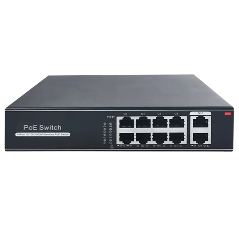 Switch PoE - 8 puertos RJ45 + 2 RJ45 Uplink - Velocidad de puertos 10/100/1000 Mbps - 8 Puertos PoE 802.3af/at hasta ...