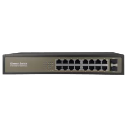 Switch de sobremesa - 16 puertos Gigabit RJ45 - 2 SFP Uplink Port 10/100/1000 Mbps - Velocidad 10/100/1000 Mbps - Plu...