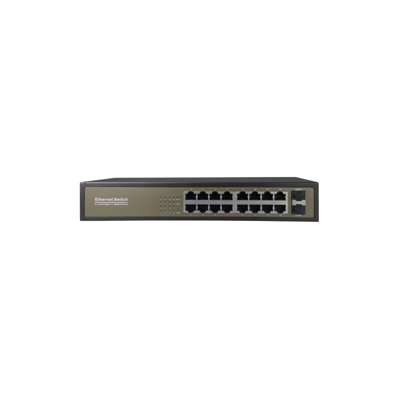Switch de sobremesa - 16 puertos Gigabit RJ45 - 2 SFP Uplink Port 10/100/1000 Mbps - Velocidad 10/100/1000 Mbps - Plu...