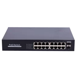 Switch PoE - 16 puertos RJ45 + 2 SFP Uplink - 16x 10/100/1000Mbps + 2x 10/100/1000Mbps - 16 Puertos PoE 802.3af/at ha...