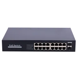 Switch PoE - 16 puertos RJ45 + 2 SFP Uplink - 16x 10/100/1000Mbps + 2x 10/100/1000Mbps - 16 Puertos PoE 802.3af/at ha...