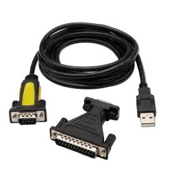 Conversor USB - RS232 - Conexión serial - Longitud 1.8 m - Color negro - Compatibilidad Windows, Linux y MacOS - Incl...