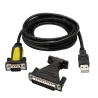 Conversor USB - RS232 - Conexión serial - Longitud 1.8 m - Color negro - Compatibilidad Windows, Linux y MacOS - Incl...