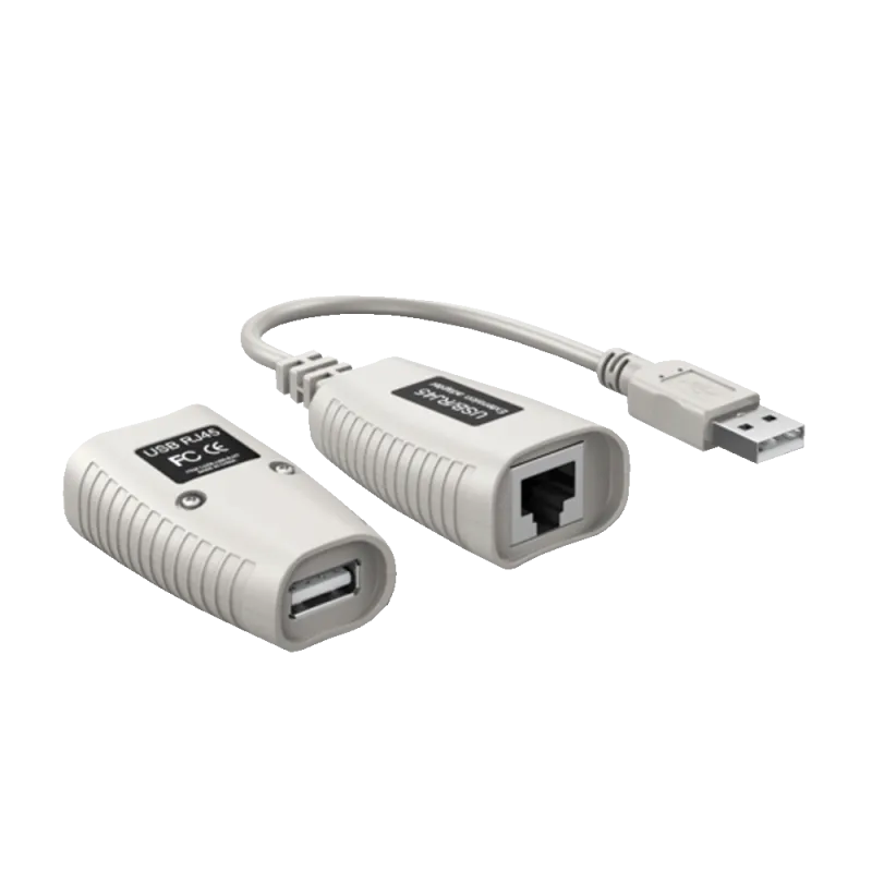 Extensor USB - 1 emisor USB a RJ45 - 1 receptor RJ45 a USB - Longitud máxima 50 m - Plug and Play
