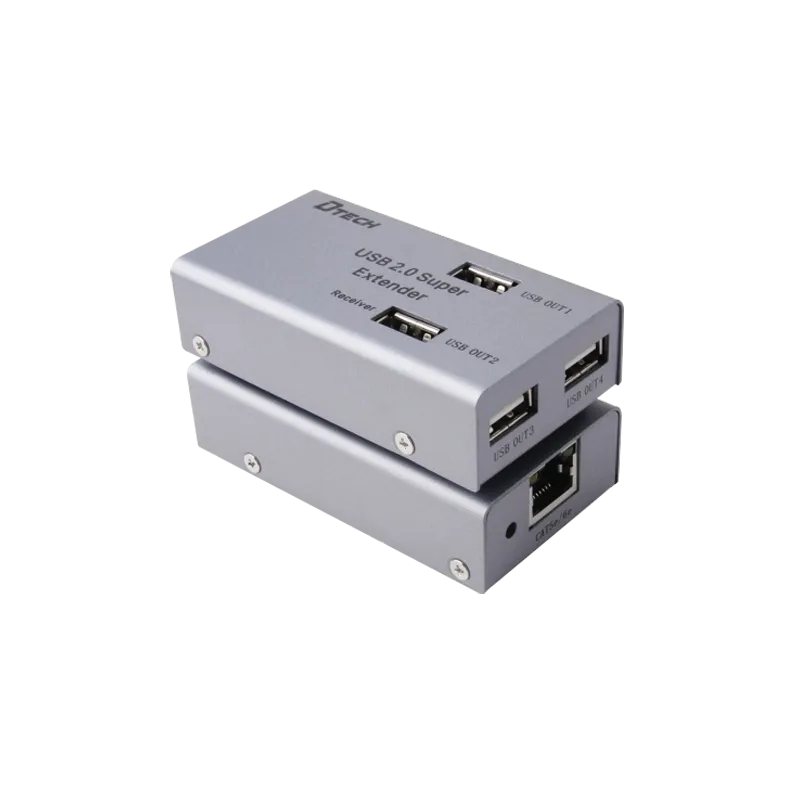 Extensor USB LAN - 1 entrada USB - 4 salidas USB - Longitud máxima de conexión 50m - Plug and Play