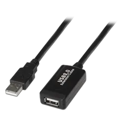 Extensor USB 2.0 - Longitud 5,0 m - Conectores USB A M/H - Activo - Color negro - Trasferencia hasta 480 Mbps