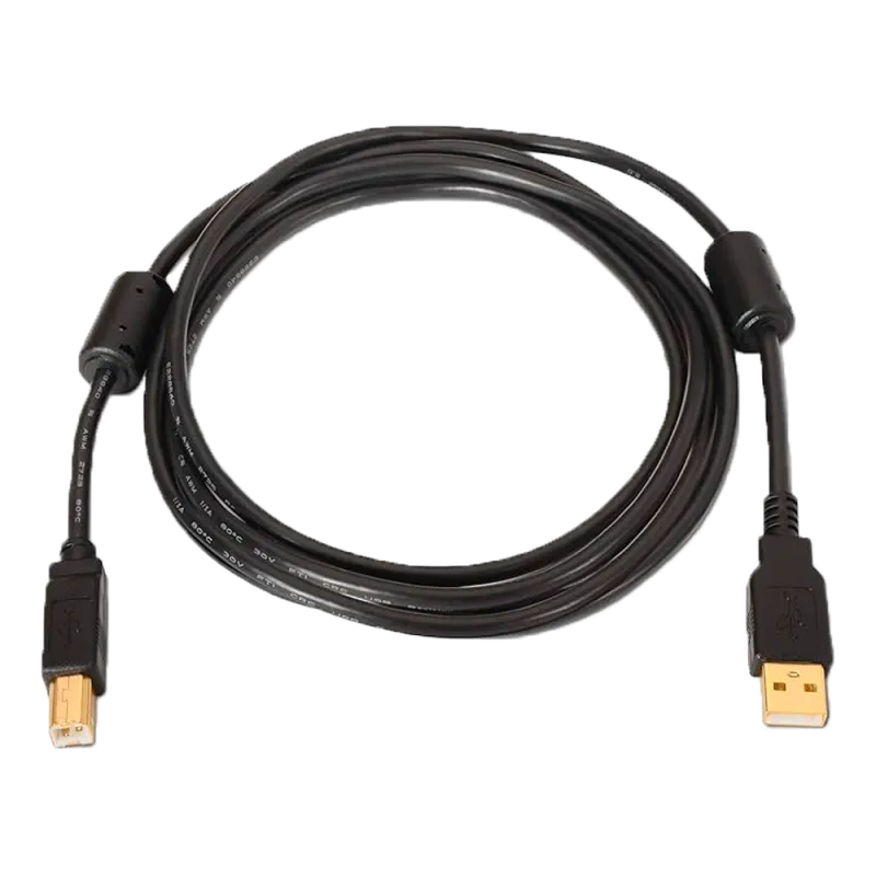 Cable USB 2.0 - Para Impresora - Conectores tipo A/M-B/M - Longitud 5,0 m - Alta calidad (28AWG+22AWG - Color negro