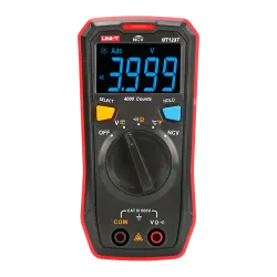 Multímetro digital de bolsillo - Medición de voltaje en DC y AC hasta 600V - Medición de temperatura - Medición de re...