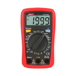Multímetro digital de mano LCD - Medición de voltaje en DC y AC hasta 250V - Medición de intensidad en DC hasta 10A -...
