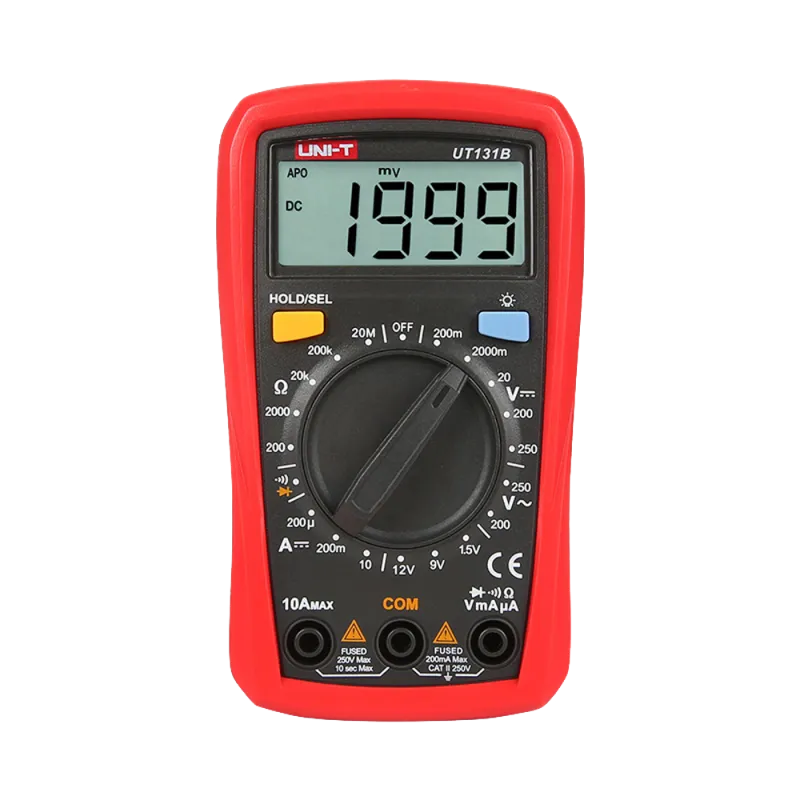 Multímetro digital de mano LCD - Medición de voltaje en DC y AC hasta 250V - Medición de intensidad en DC hasta 10A -...