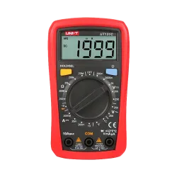 Multímetro digital de mano LCD - Medición de voltaje en DC y AC hasta 250V - Medición de intensidad en DC hasta 10A -...
