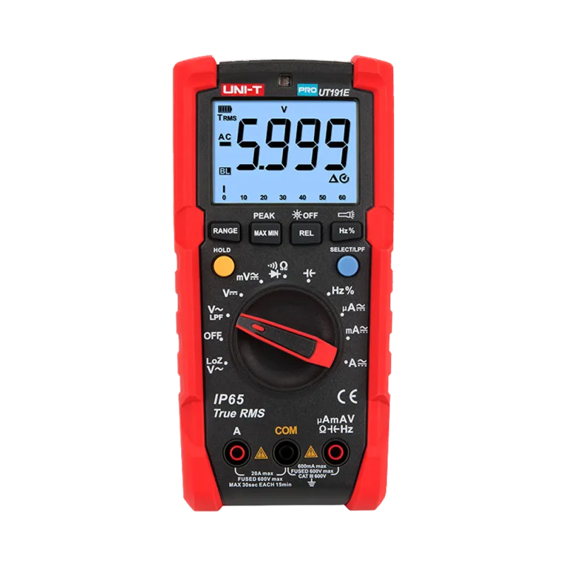 Multímetro digital Industrial True RMS - IP65 y resistente a caídas de 2 m - Medición DC y AC hasta 600V / 20 A - Lin...