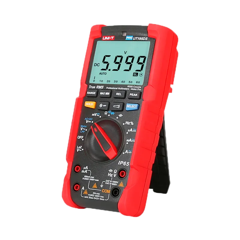 Multímetro digital industrial True RMS - IP65 y resistente a caídas de 2 m - Medición DC y AC hasta 1000V / 20A - Lin...