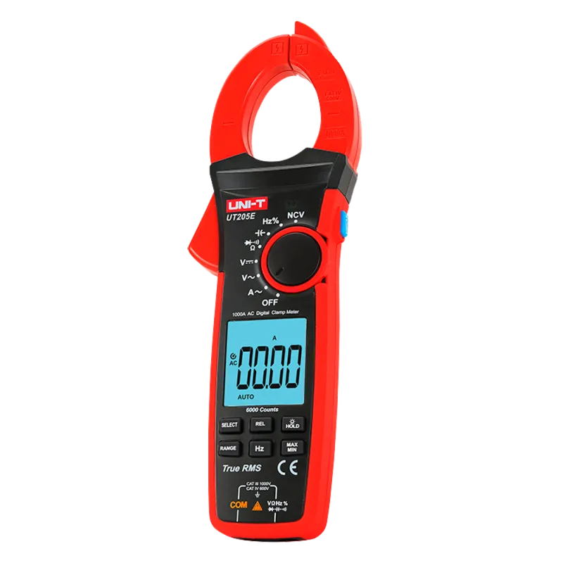 Pinza amperimétrica LCD - Medición en DC hasta 1000V - Medición en AC hasta 1000V y 1000A - Resistencia/capacitancia/...