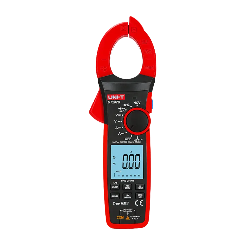 Pinza amperimétrica LCD - Medición en DC hasta 1000V y 1000A - Medición en AC hasta 1000V y 1000A - Resistencia/capac...