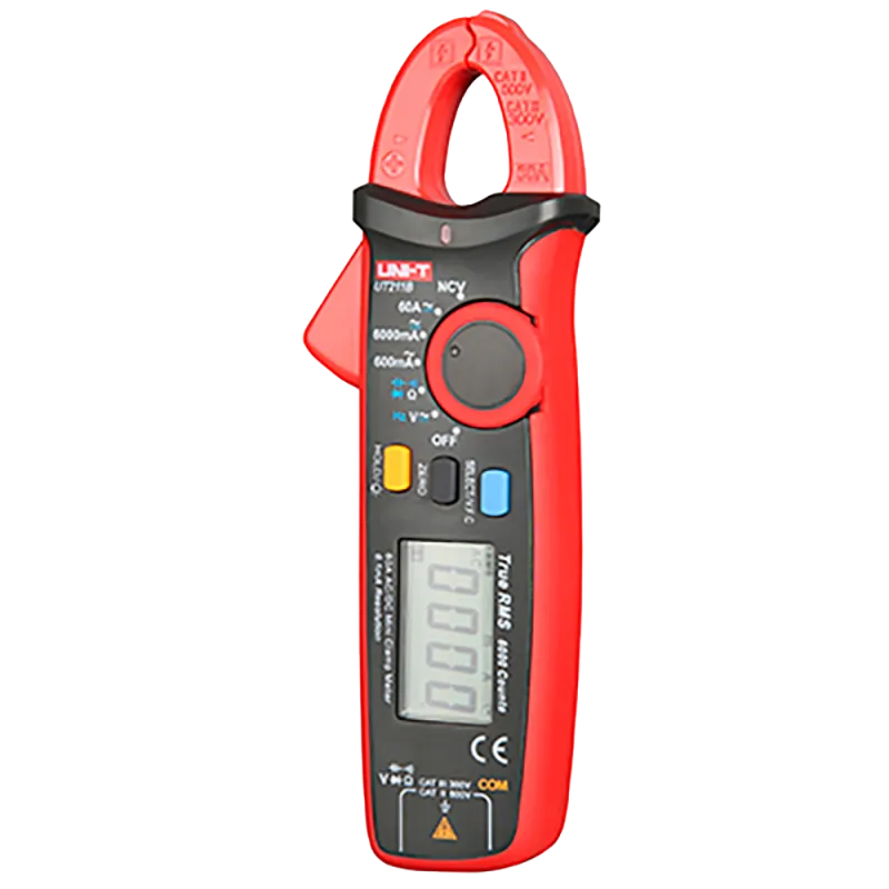 Mini pinza amperimétrica - Medición en DC y AC hasta 600V y 60A - Mide resistencia y capacitancia - Auto Rango | Test...