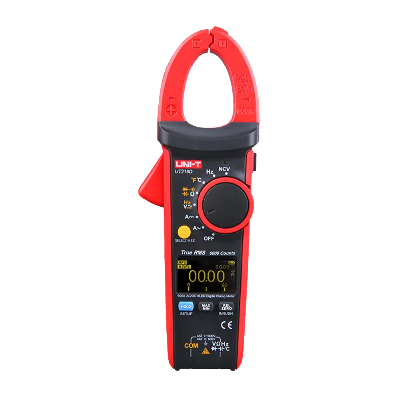 Pinza amperimétrica OLED - Medición en DC hasta 1000V y 600A - Medición en AC hasta 750V y 600A - Resistencia/capacit...