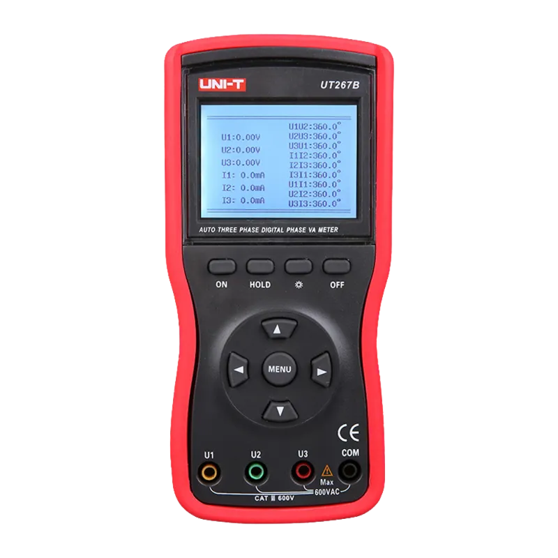 Pinza amperimétrica trifásica - Pantalla LED retroiluminada - Medición en AC hasta 600V y 20A - Medición de potencia ...
