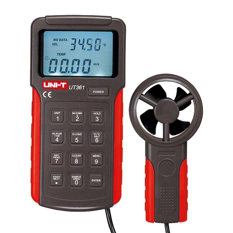 Anemómetro tipo Split - Sensor de velocidad del viento de alta precisión - Sensor de temperatura - Apagado automático...
