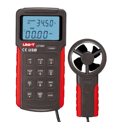 Anemómetro tipo Split - Sensor de velocidad del viento de alta precisión - Sensor de temperatura - Apagado automático...
