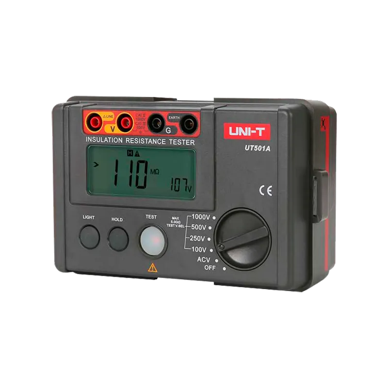 Medidor de resistencia de aislamiento eléctrico - Display LCD de hasta 2000 cuentas - Medición de voltaje AC hasta 60...