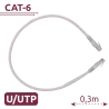 Cable UTP - Ethernet - Conectores RJ45 - Categoría 6 - 0,3 m - Color blanco