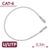 Cable UTP - Ethernet - Conectores RJ45 - Categoría 6 - 0,3 m - Color blanco