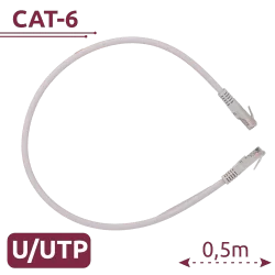 Cable UTP - Ethernet - Conectores RJ45 - Categoría 6 - 0,5 m - Color blanco