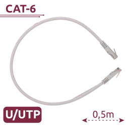 Cable UTP - Ethernet - Conectores RJ45 - Categoría 6 - 0,5 m - Color blanco