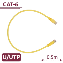 Cable UTP - Ethernet - Conectores RJ45 - Categoría 6 - 0,5 m - Color amarillo