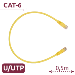 Cable UTP - Ethernet - Conectores RJ45 - Categoría 6 - 0,5 m - Color amarillo